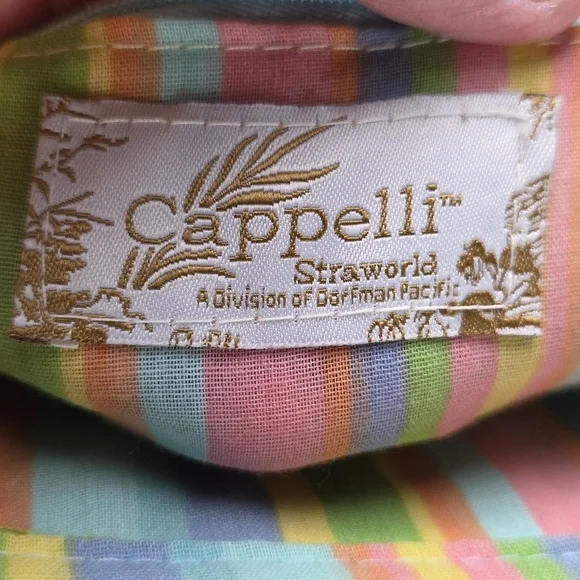 Capelli/Straworld Vibrant Green Woven Tote Bag Purse Beads Beachy BoHo GUC READ - Picture 7 of 14